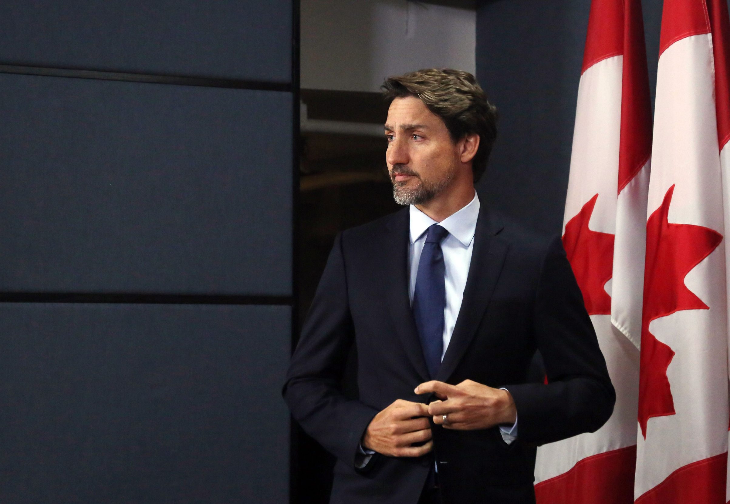 Canadian Prime Minister Justin Trudeau arrives for a news conference January 8, 2020 in Ottawa, Canada. (Photo by Dave Chan / AFP)